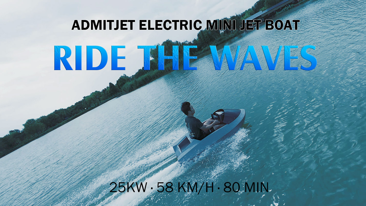AdmitJet 2025 25KW EPP Electric Mini Jet Boat for Families & Resorts
